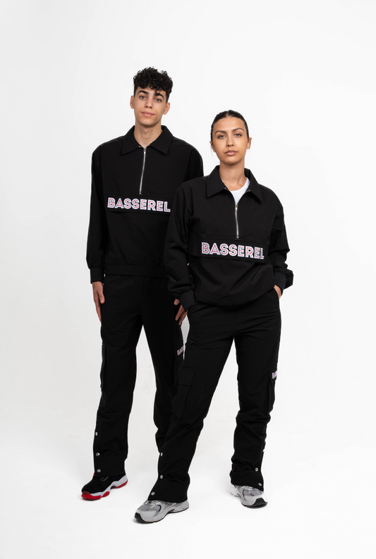 Black Windbreaker Tracksuit