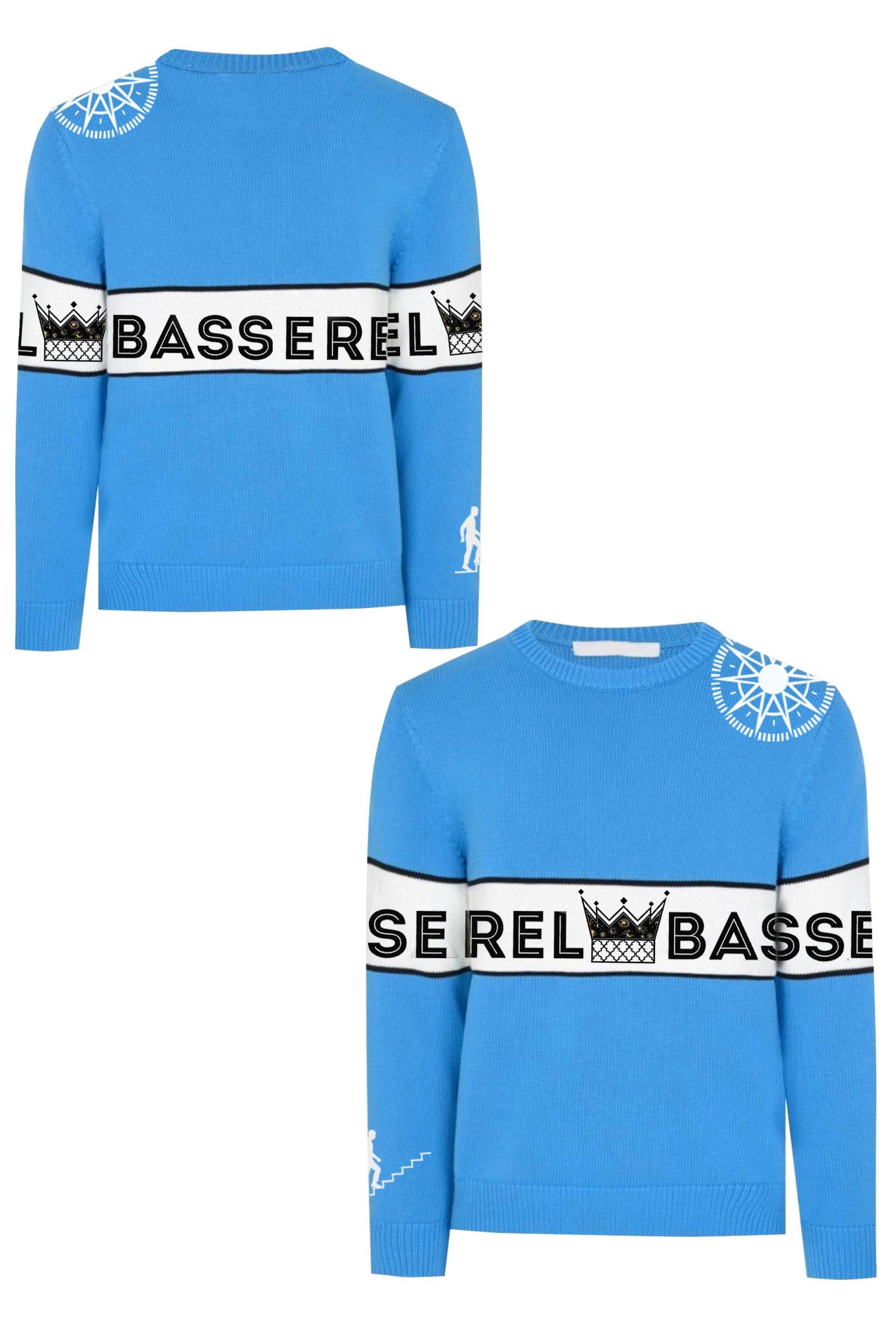 Blue Knit Long-Sleve