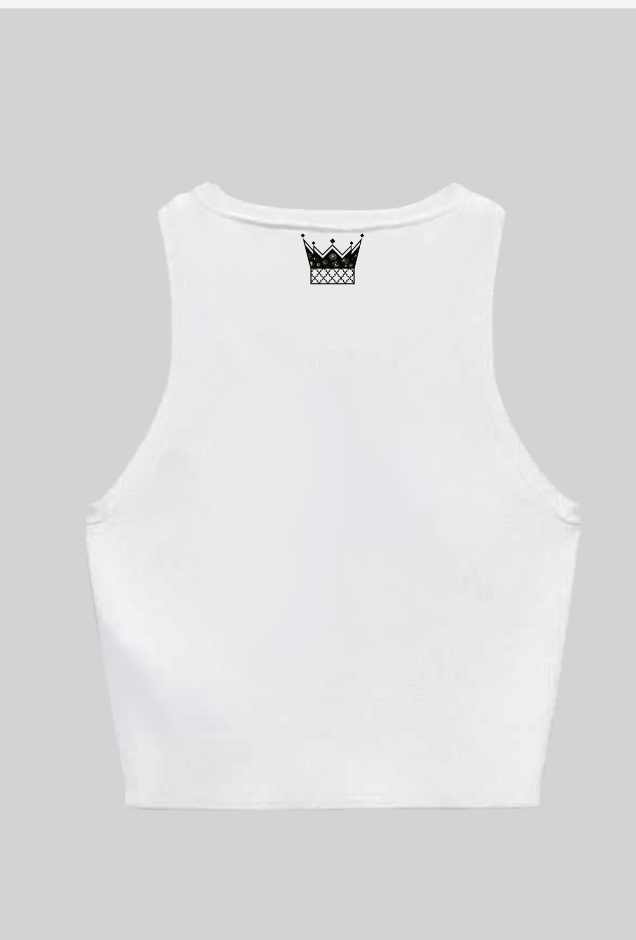 White Crop Top Digital Printed Logo