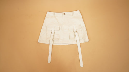 Cream cargo skirt