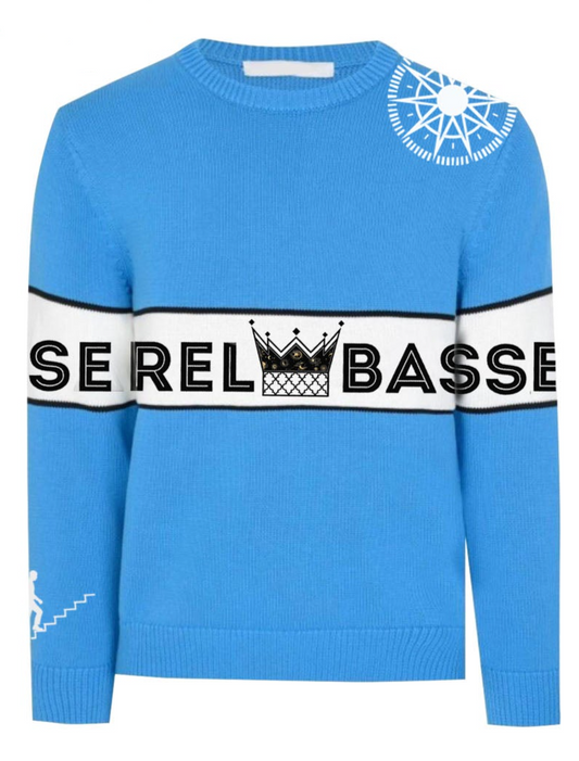 Blue Knit Long-Sleve