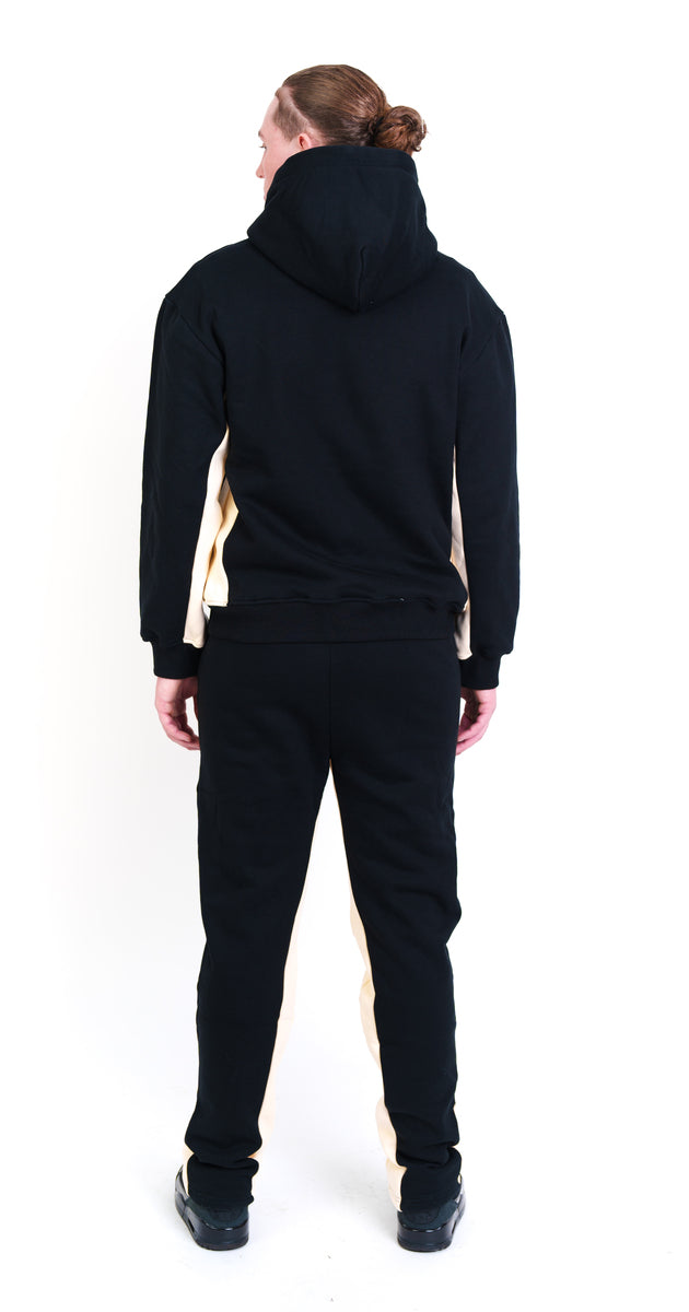 Black and cream fleece tracksuit