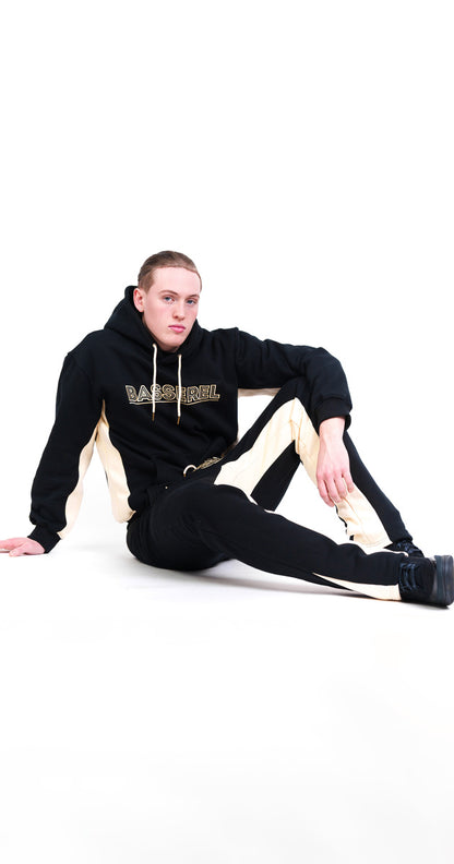 Black and cream fleece tracksuit